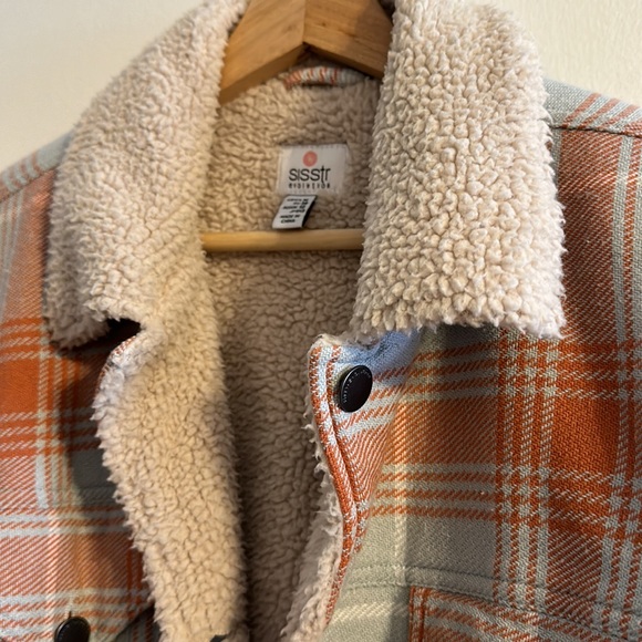 Sisstr evolution plaid blue Sherpa lined jacket - medium - Picture 8 of 14
